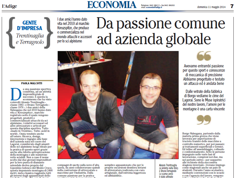 Gente d'impresa L'Adige Mag 2014